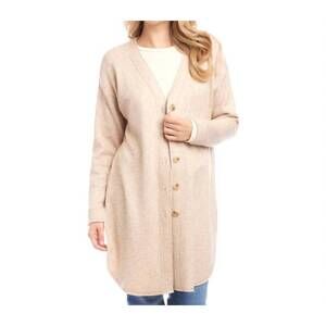 NEW KAREN KANE laken long sleeve shirttail cardigan in oatmeal
